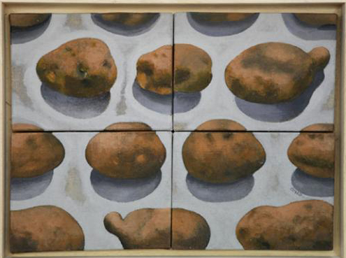 Henri Cueco, Pommes de terre, 2009, huile sur toile. Courtoisie Galerie Claire Gastaud © Henri Cueco