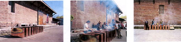 Untitled barbecue, 2005. Métal plaqué cuivre, 23 x 101  x 78 cm. Production Matucana 100, Santiago du Chili, Chili